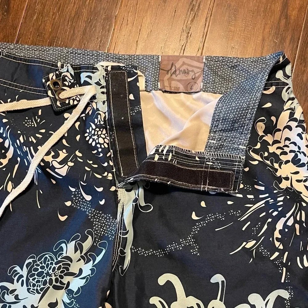 Old Navy Floral Board Shorts Swim Trunks Blue Tropical Beach Summer - Picture 5 of 12